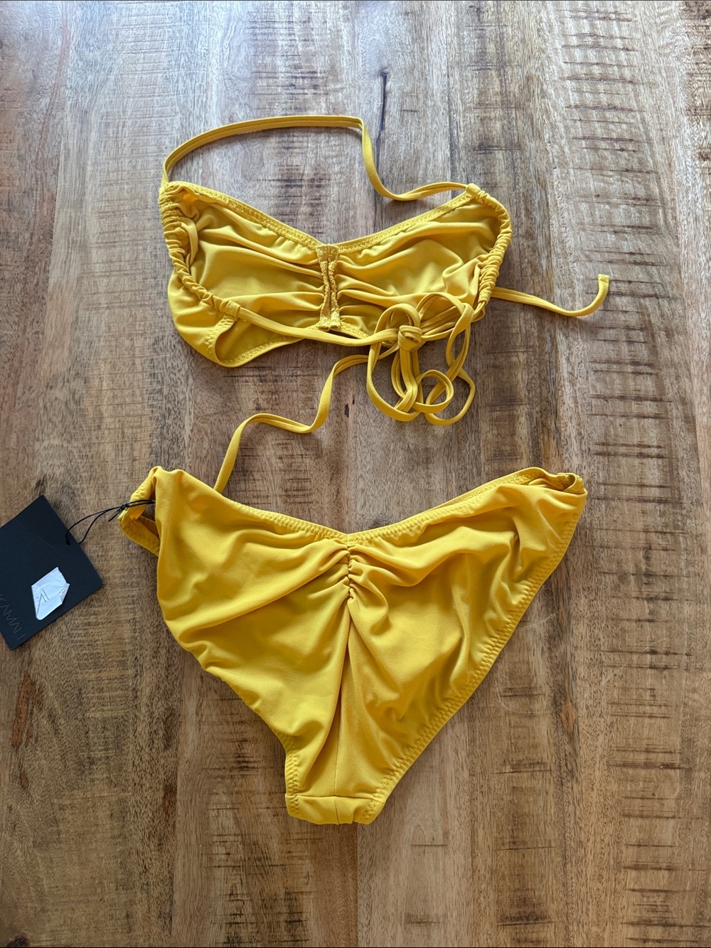 Norma Kamali Butterfly bikini swim suit yellow gold Two-Piece Bikini Set large